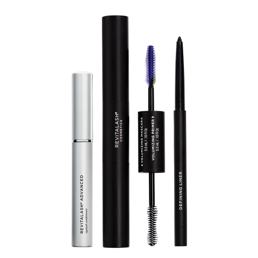 Image of Killer Lash Collection which includes RevitaLash Advanced 3.5 mL, Double-Ended Volume Set, and Defining Liner Eyeliner
