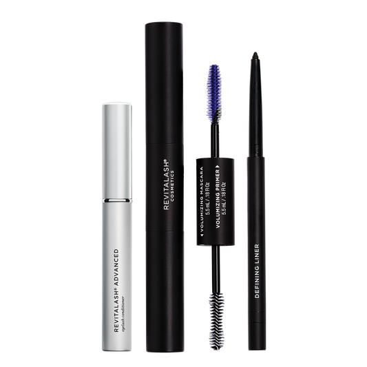 Image of Killer Lash Collection which includes RevitaLash Advanced 3.5 mL, Double-Ended Volume Set, and Defining Liner Eyeliner