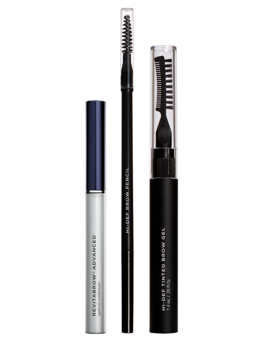 Image of Killer Brow Collection which includes RevitaBrow Advanced 3.0 mL, Hi-Def Brow Pencil, and Hi-Def Brow Gel
