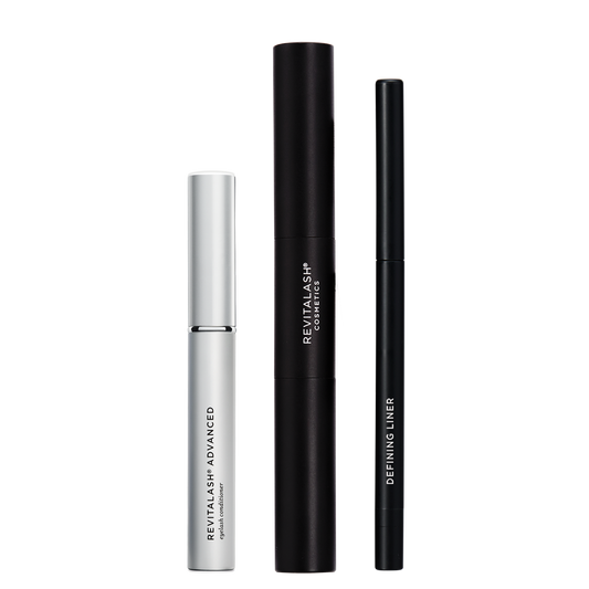 Image of Killer Lash Collection which includes RevitaLash Advanced 3.5 mL, Double-Ended Volume Set, and Defining Liner Eyeliner