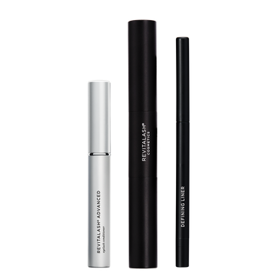 Image of Killer Lash Collection which includes RevitaLash Advanced 3.5 mL, Double-Ended Volume Set, and Defining Liner Eyeliner